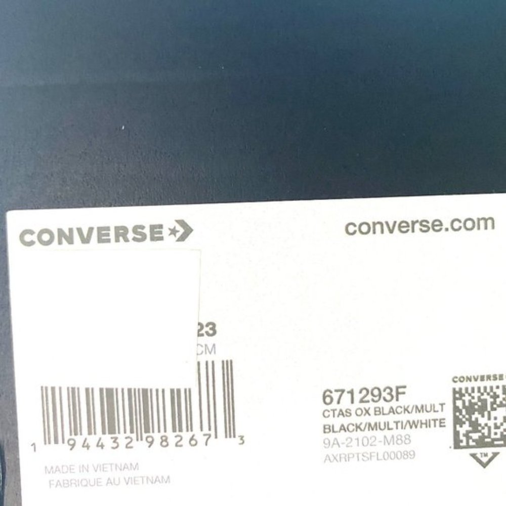CONVERSE 671293F CTAS OX Croco Furf Black Canvas Unique Women's Low Top Sneakers - Picture 2 of 10
